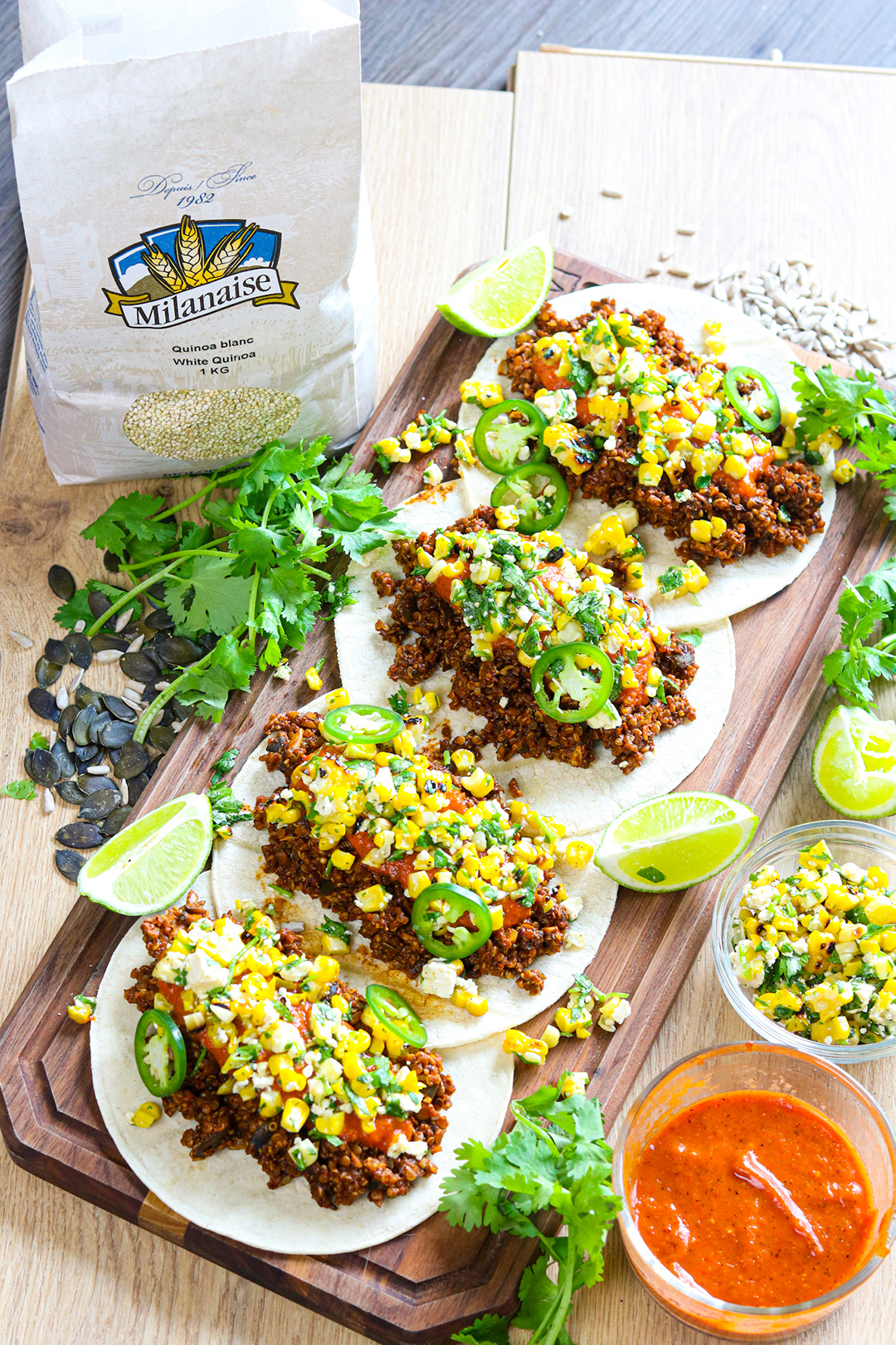 Tacos végétariens au quinoa